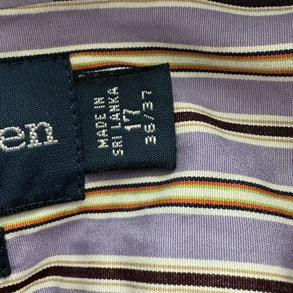 NEW 17‎ 36/37 Classic Fit Ralph Lauren Shirt Mens Long Sleeve Purple Striped - Picture 3 of 12